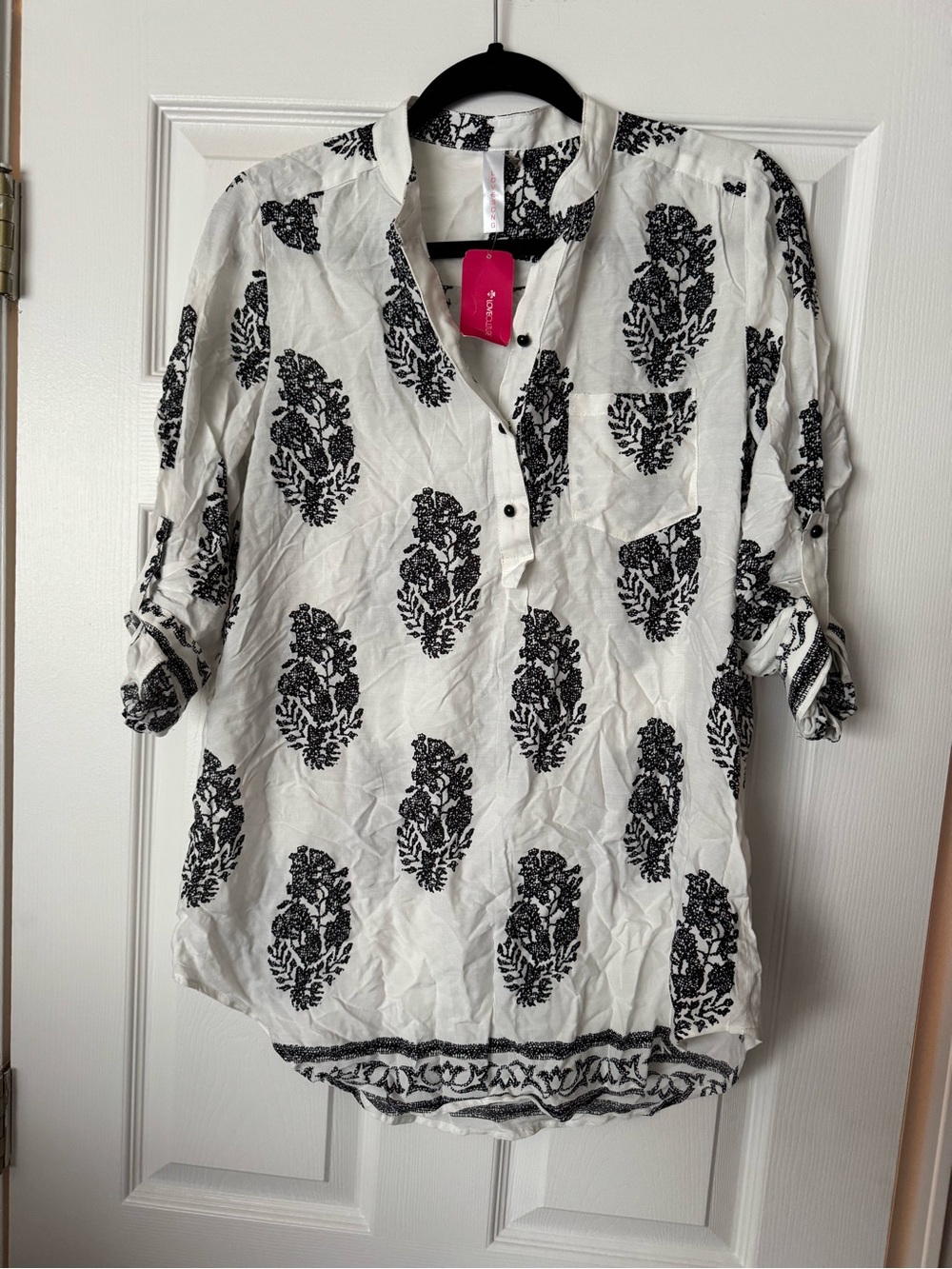 Love Culture White 3/4 Sleeve Blouse Size Large New